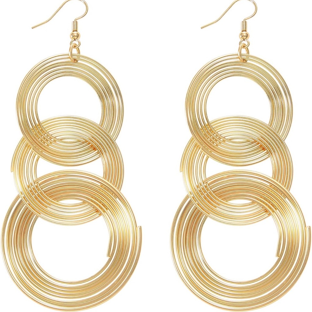 Gold & Silver Hoop earrings (triple circles)
